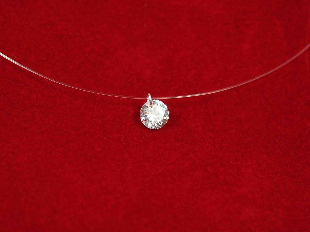 Solitaire Red Crystal Pendant With Necklace Good Quality 