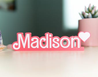 Personalized Desk Name Sign, Doll Style Name Sign, Custom Kids Bedroom Sign, Teacher Name Sign, Office Desk Decor, Girl Room Decor