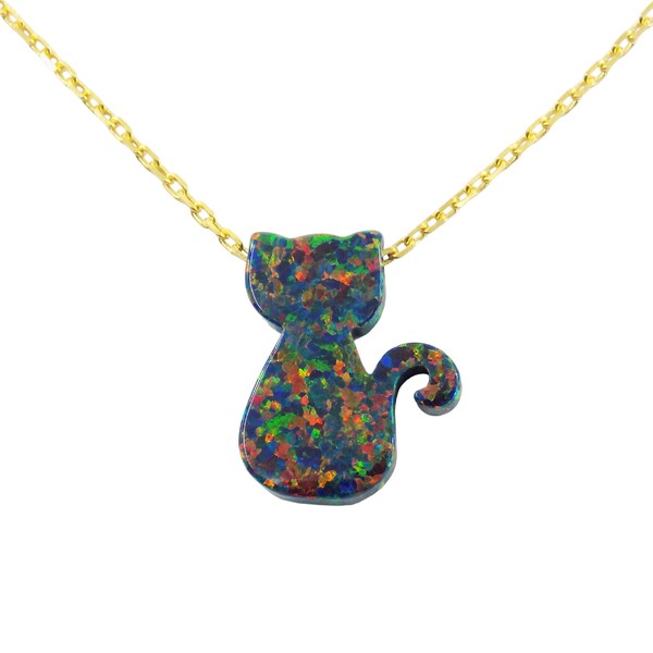 Crystal Cartoon Fox Cat Necklace – Opal Shine