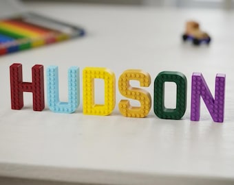 Personalized Brick Name Sign, Custom 3D Brick Letters Decor, Building Block Style Name Sign, Kids Room Decor Gift