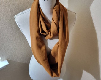 Orange Scarf | Burnt Orange Scarf | Infinity Scarf | Double Loop | Gray | Gift | Gift for Her | Accessory | Lightweight Scarf | Chiffon