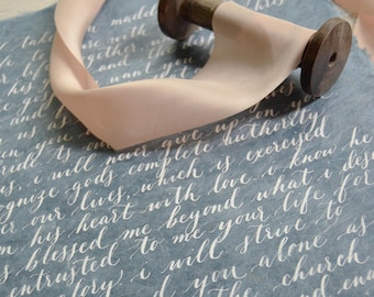 valentines day gift  | custom calligraphy vows or poem on handmade paper