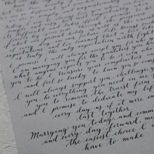 valentines day gift | custom calligraphy vows or love letter