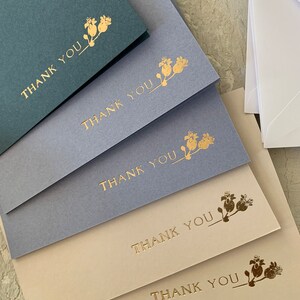 Goudfolie bedankkaartje | ombre bedankkaartenset | bloemen bedankkaarten set