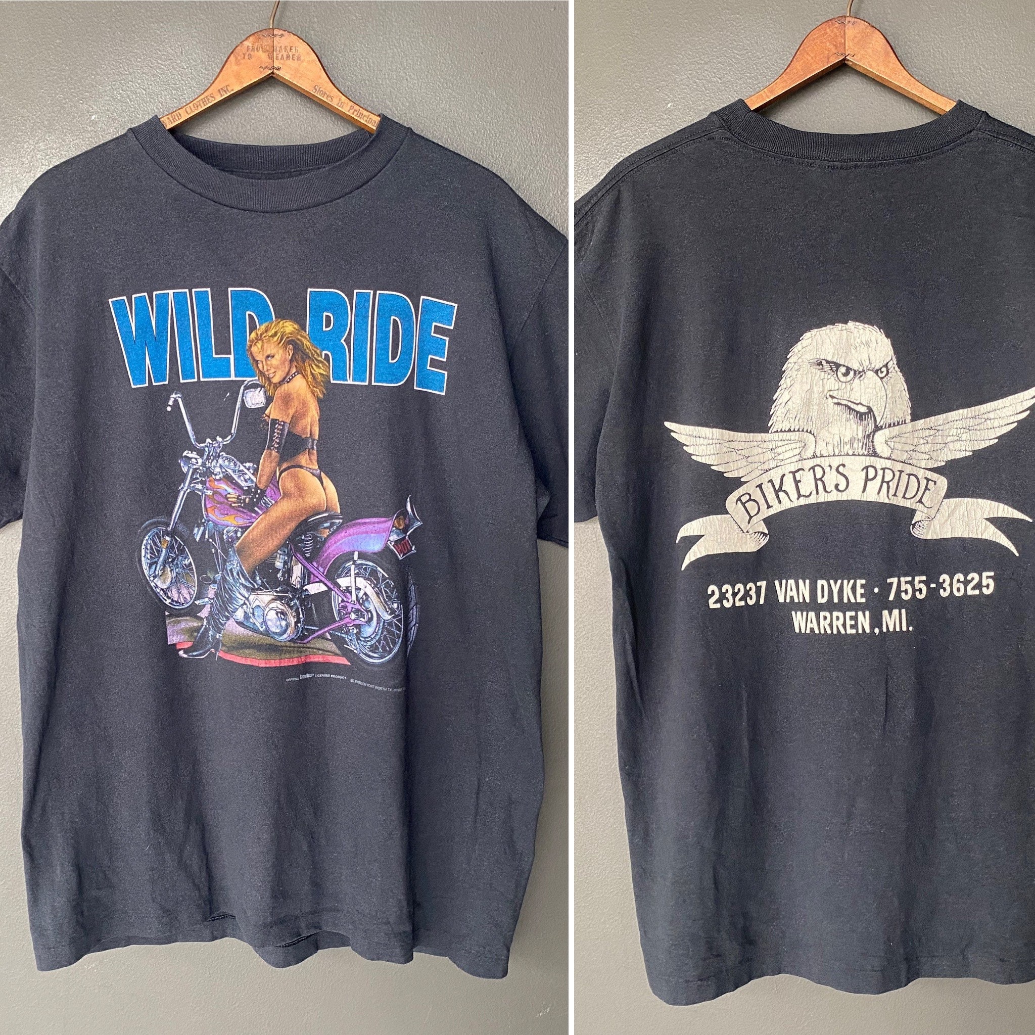 Vintage 3D EMBLEM Easyriders 90s Tshirt Wild Ride Harley picture