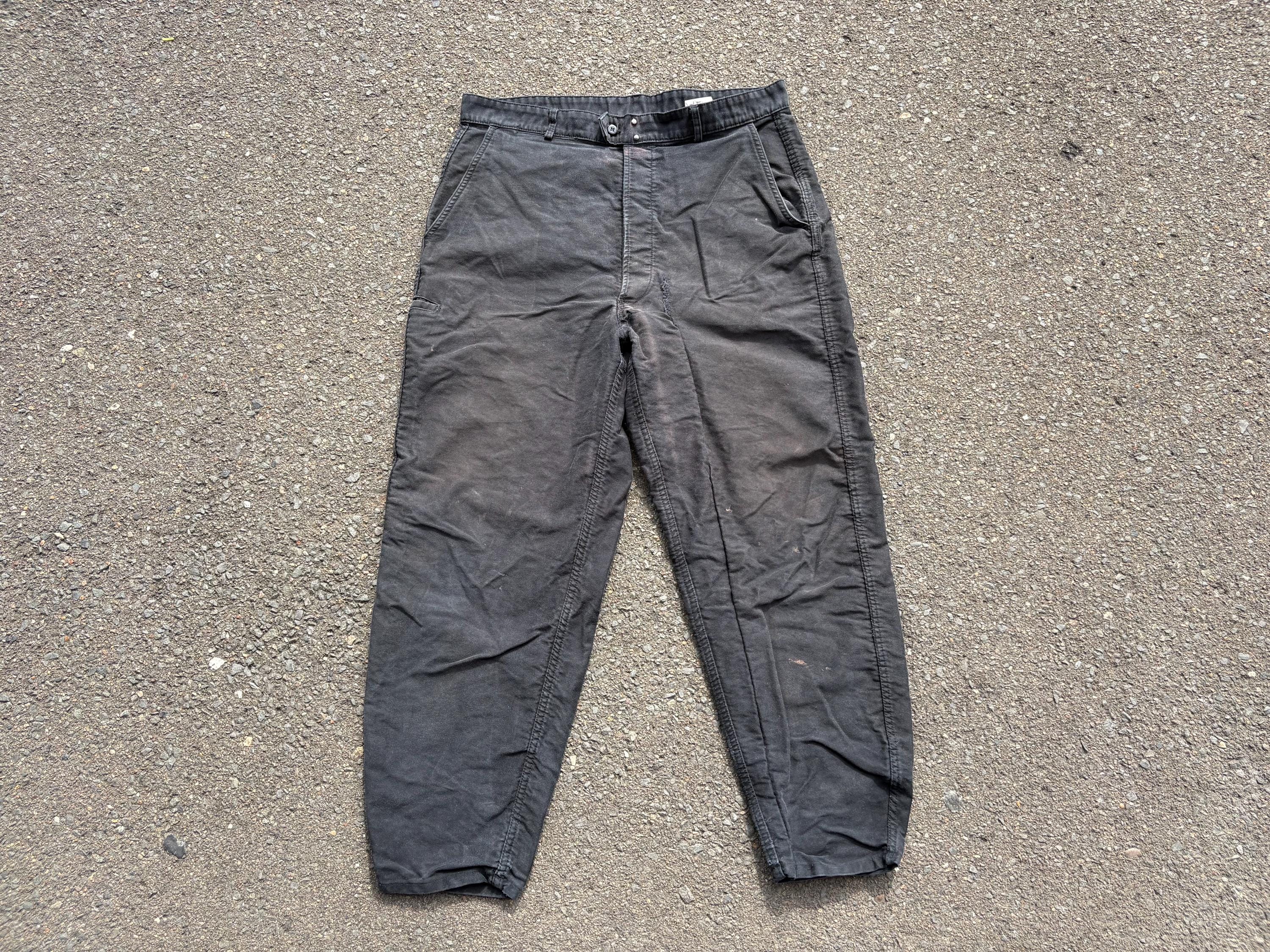 French Black Moleskin Pants - Etsy