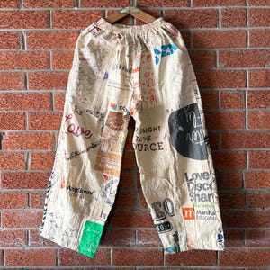 REMADE patchwork katoenen wijde broek ballon one size fit all