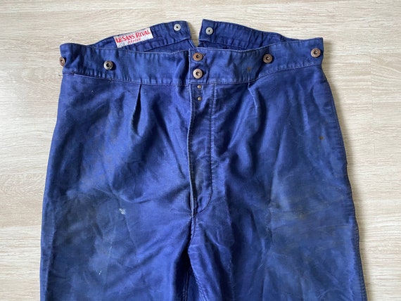 1940s French Moleskin Work Pants Cinchback 'LE SAN