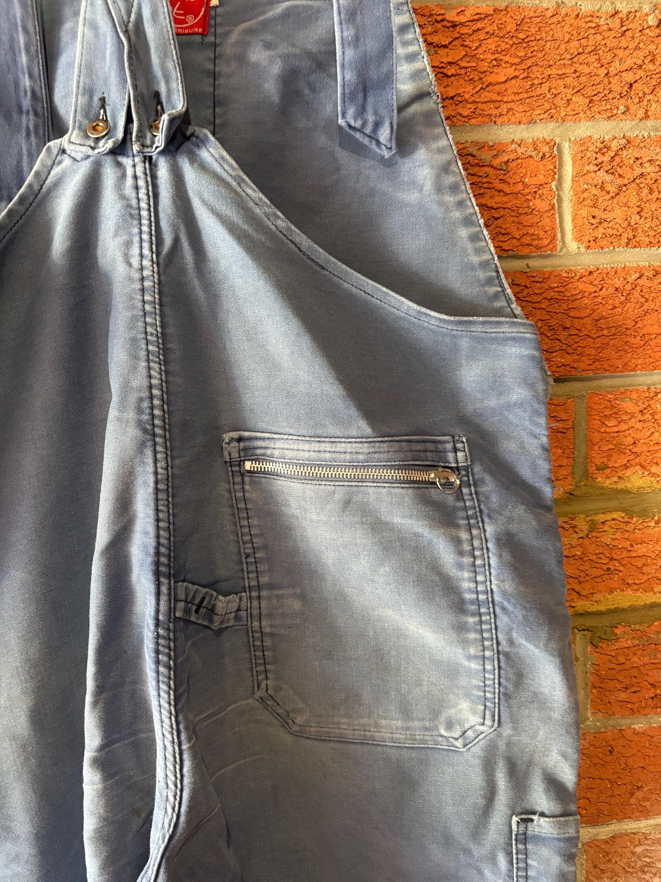 Vintage 'adolphe Lafont' French Moleskin Work Overalls XL