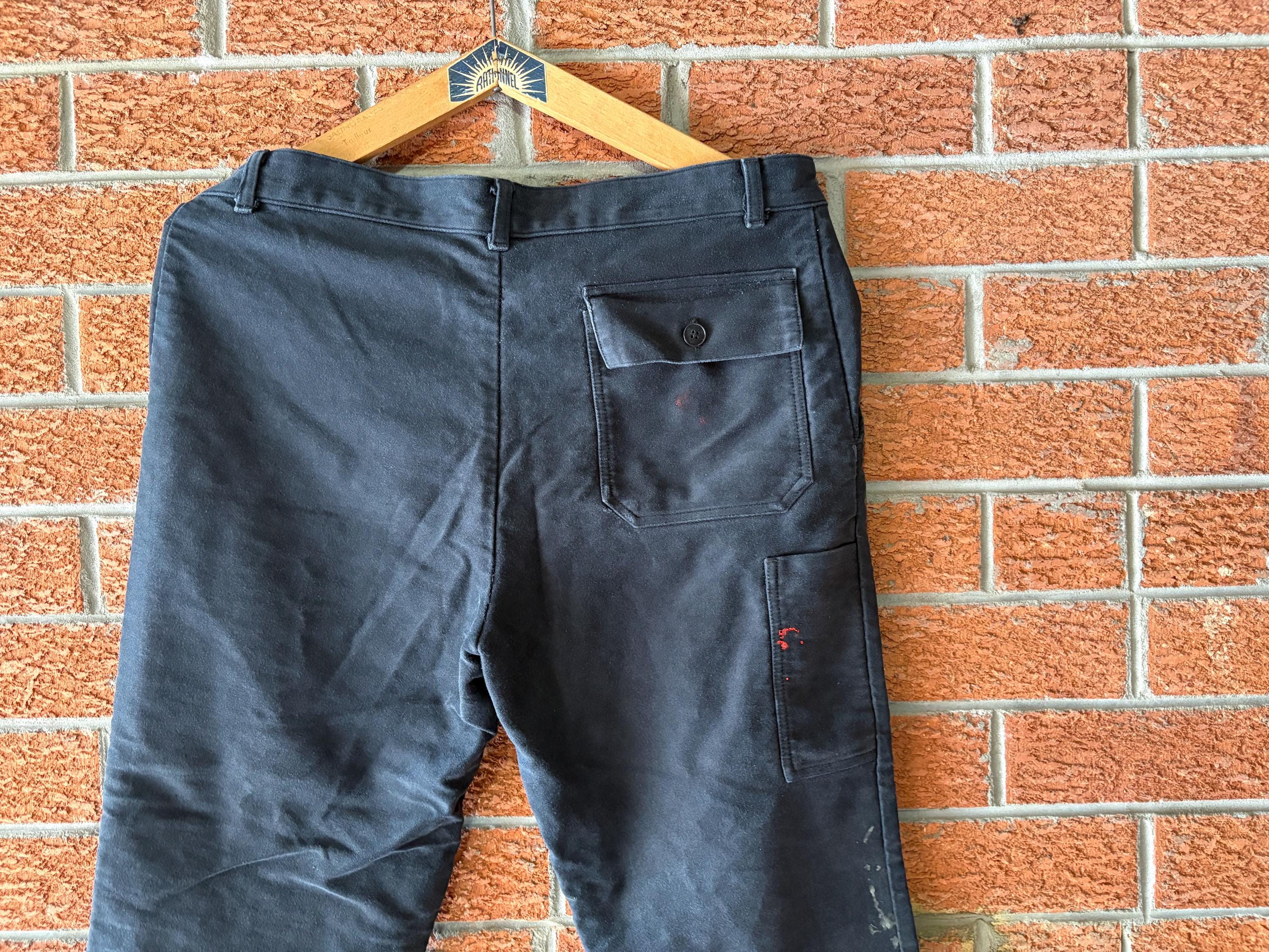 パンツ 50s euro vintage black moleskin pants 50's] French Vintage Black Moleskin Work Pants 