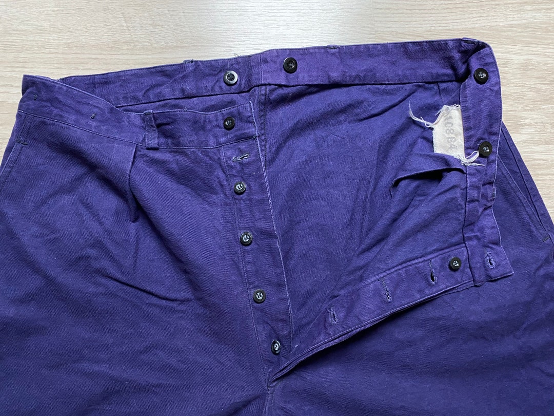 W40 One-wash French Indigo Work Pants Vintage Workwear - Etsy