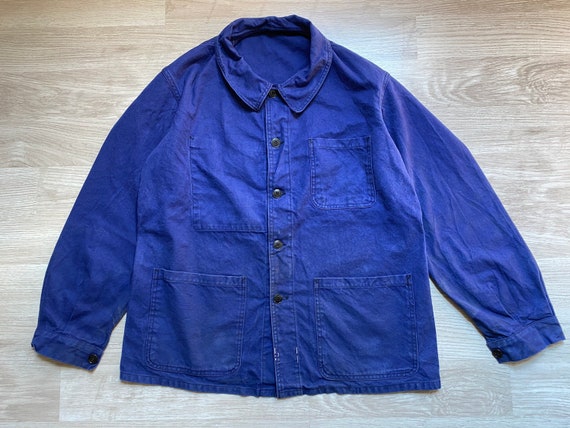 Pit23" 60s FRENCH INDIGO Cotton Work Jacket Vintag