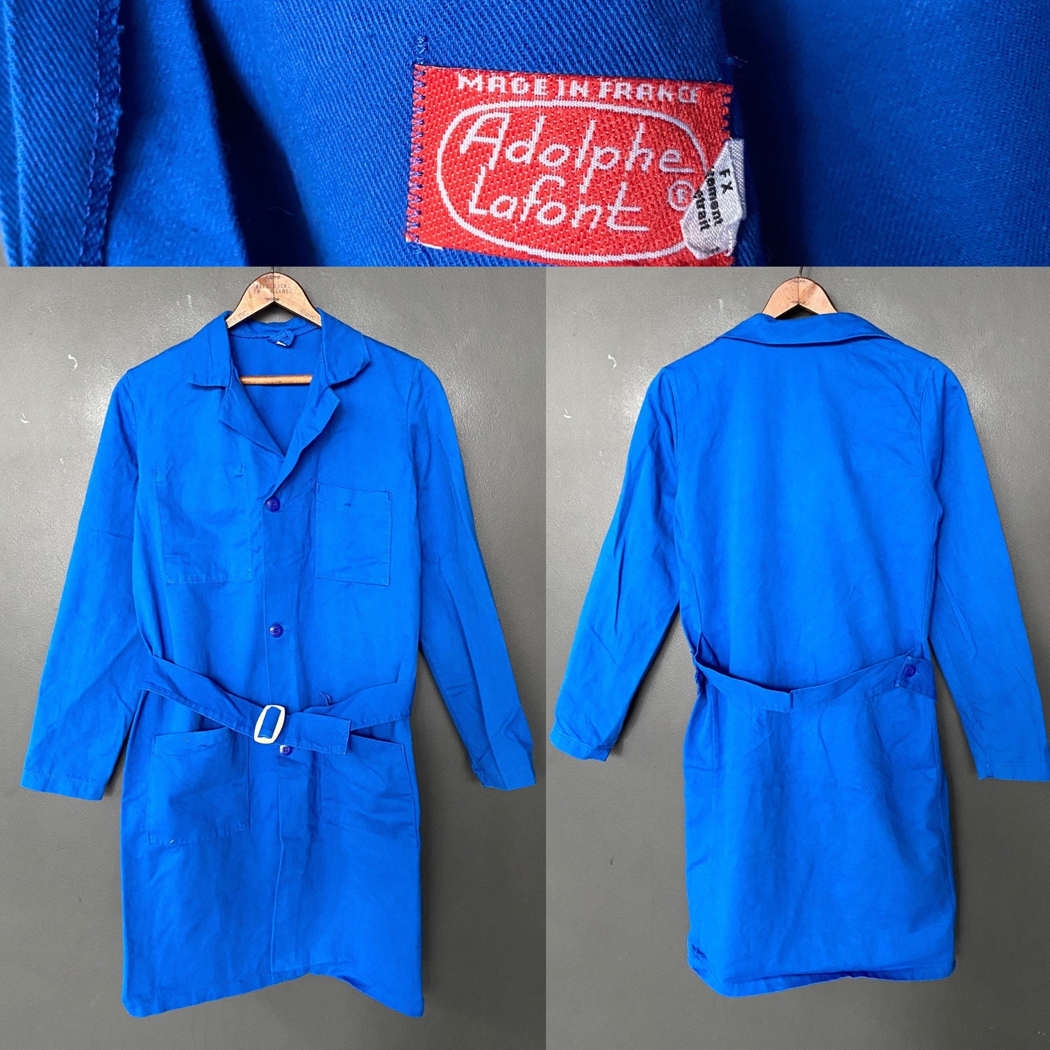 Kids Vintage \'adolphe Lafont\' French Blue Cotton Shopcoat Workwear Unisex  Bleu De Travail Made in France 14years - Etsy