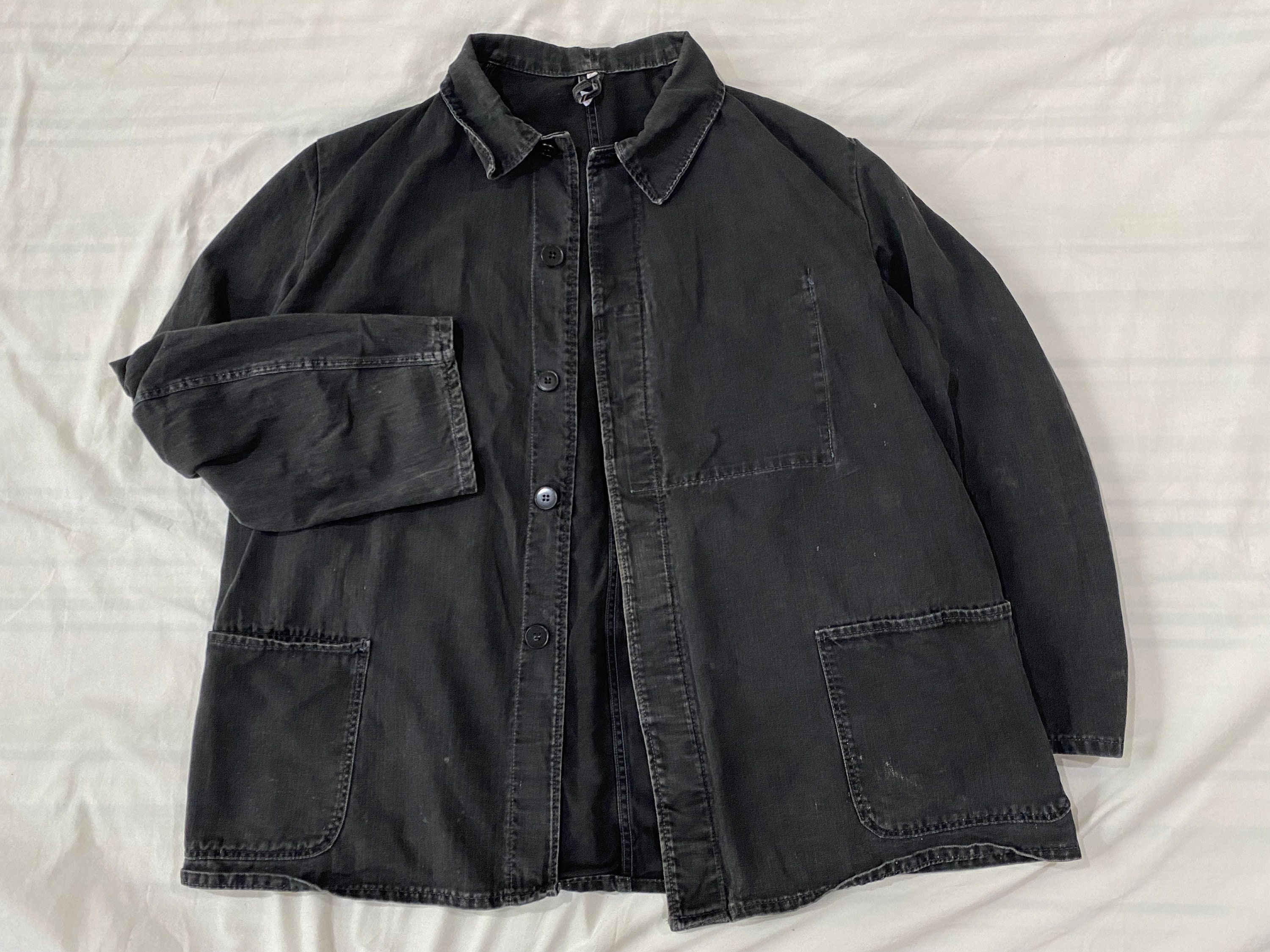 ジャケット・アウター German Railway Black Linen HBT Coverall German Railway Black Linen HBT Work JKT