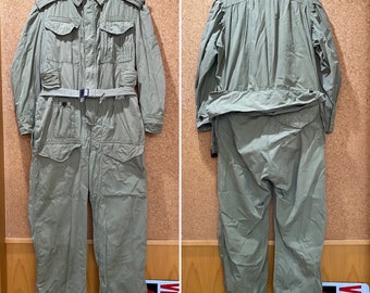 RARE 40s WW2 British Army Jungle Tank Suit Military Coveralls Jumpsuit