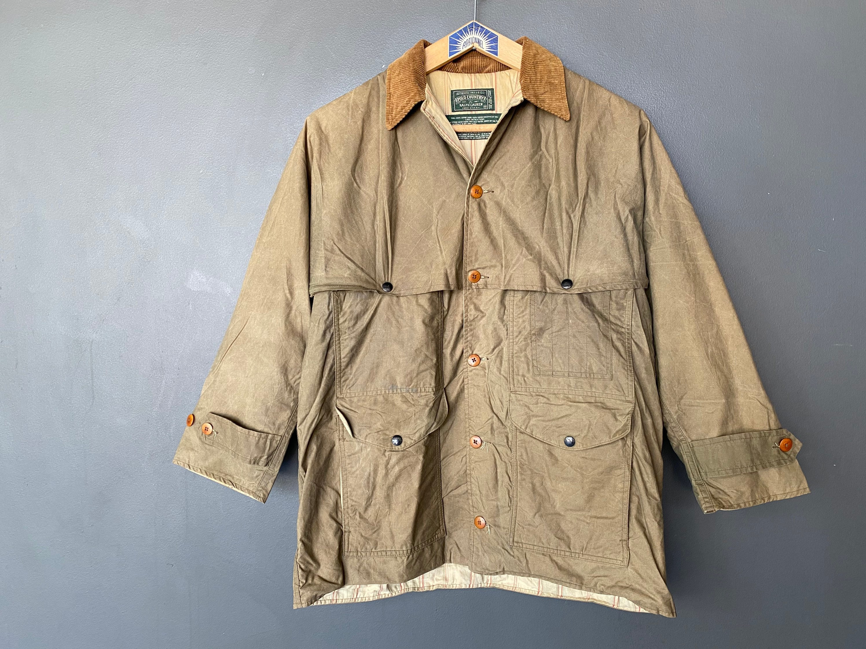 Vintage Polo Country by Ralph Lauren Wax Cotton Hunting Jacket - Etsy  Finland