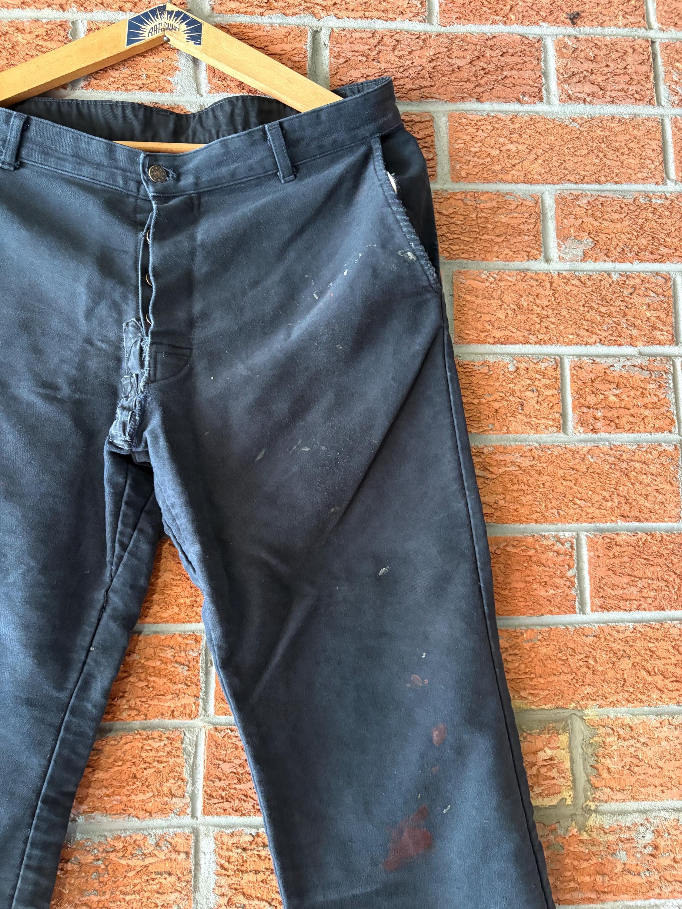 パンツ 50s euro vintage black moleskin pants W39