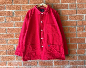 Pit25.5" French Red Sailing Chore Jacket XL France Chore