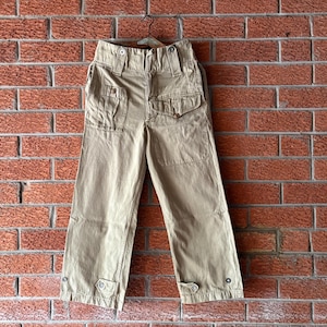 RARE Vintage Belgian European Military Pants Khaki 1940s 1950s