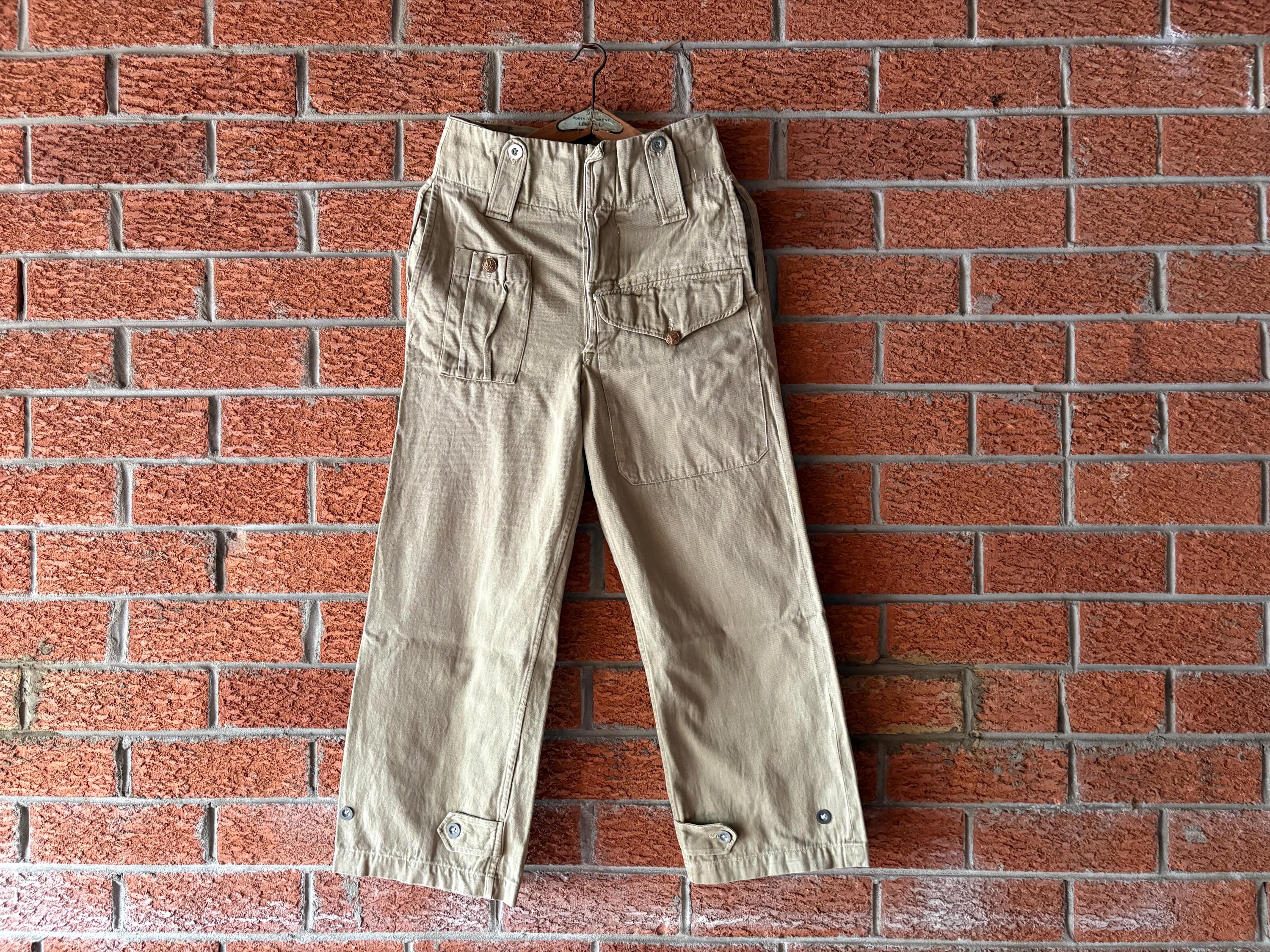 RARE Vintage Belgian European Military Pants Khaki 1940s 1950s