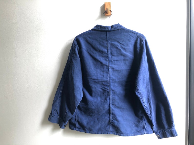 RARE Vintage 1940s French Indigo Work Jacket Antique Workwear
