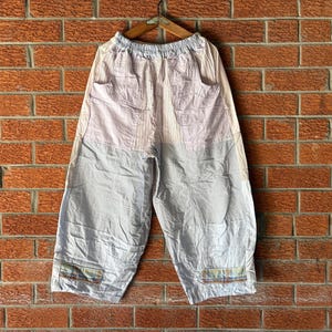 REMADE Patchwork Lätta Bomullsbyxor Med Baggy Ballongmönster En Storlek Passar Alla
