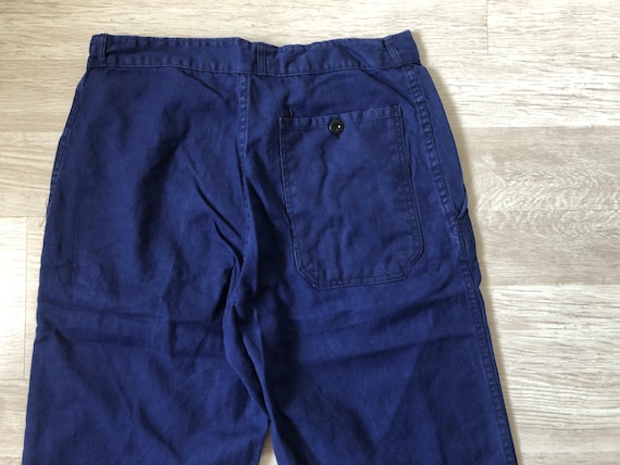 w33” - French Indigo Cotton Work Trousers Vintage