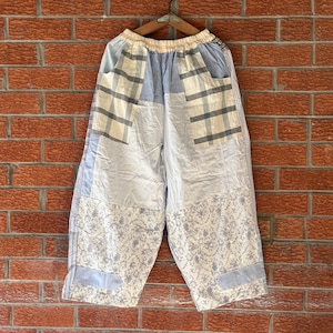 REMADE Patchwork Lightweight Cotton Baggy Pants Balloon One Size Fit All