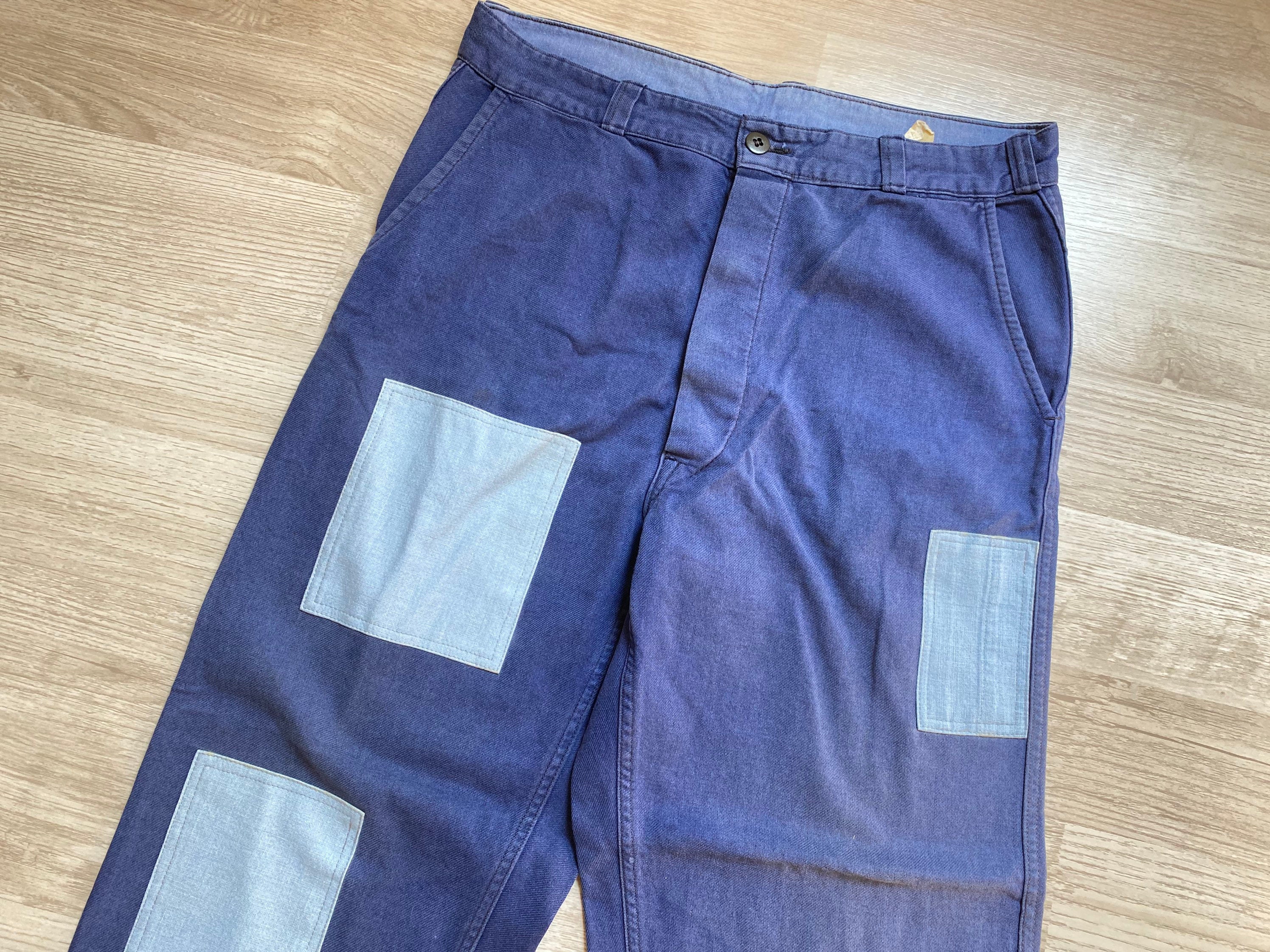 W34 REMADE French Blue Work Pants Etsy
