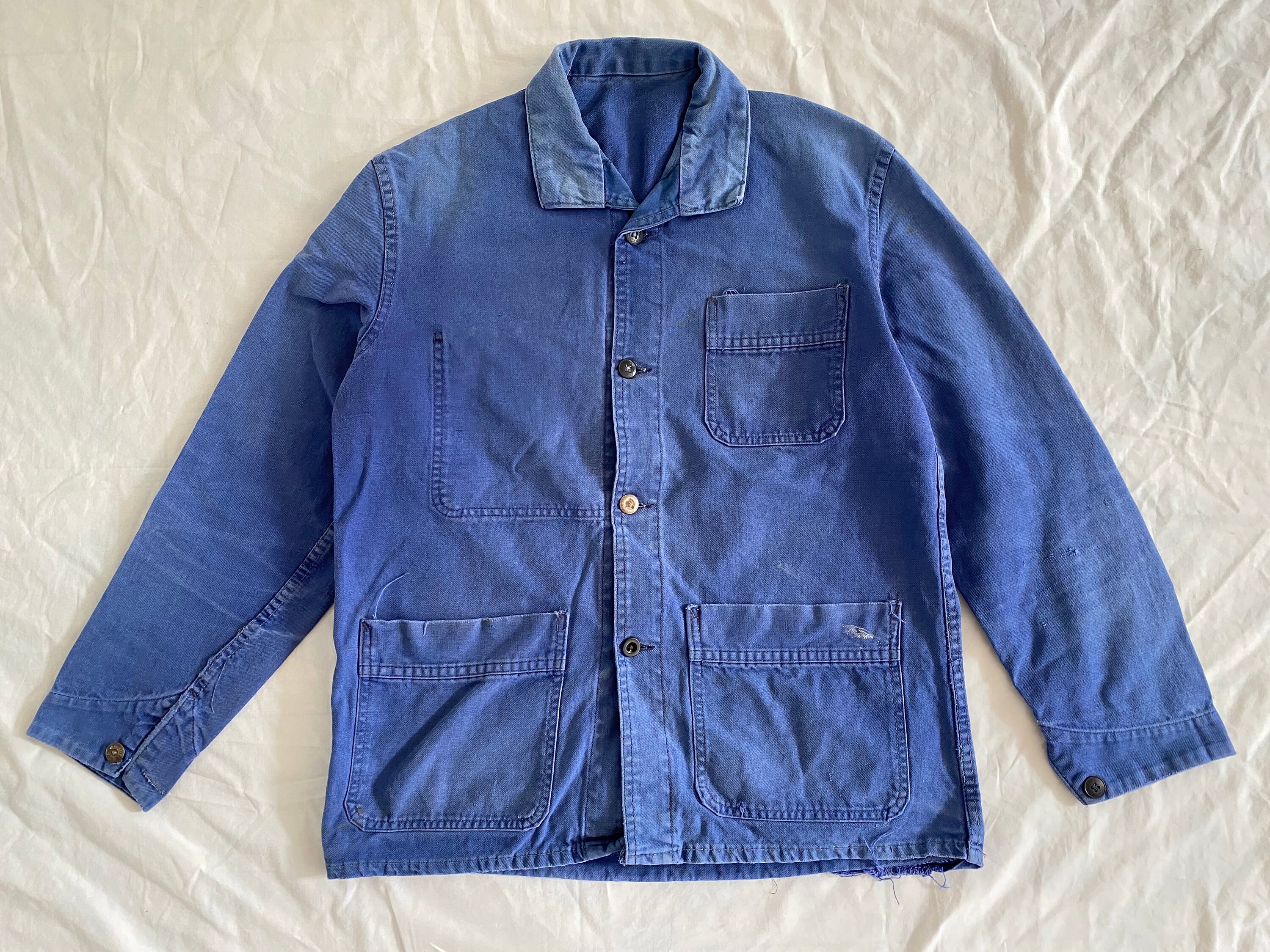 ジャケット・アウター 60s-70s French Cotton Twill Work Jacket French 70s Work Peasant Blue Cotton Twill Jacket L'AMOVIS