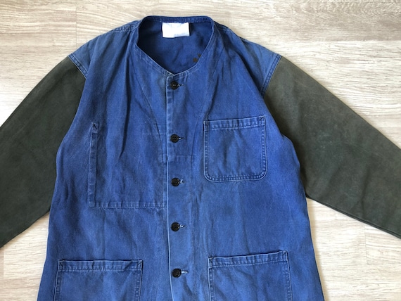 REMADE Vintage French Collarless Work Jacket 1960s
