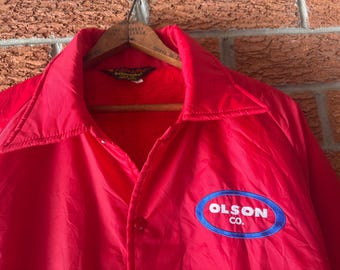 Vintage Dunbrooke Coach Jacket L 80s USA Made Red - Etsy