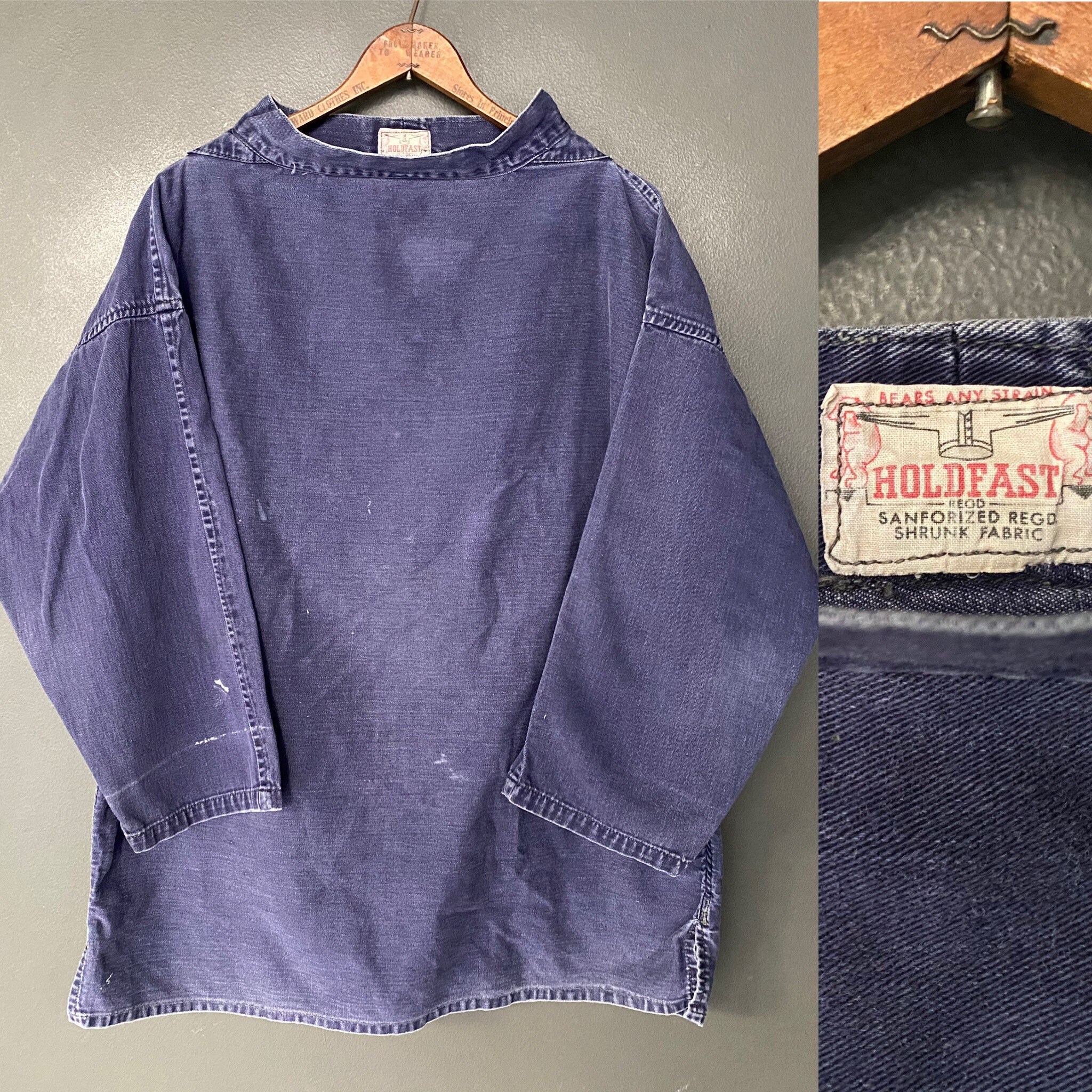 最旬トレンドパンツ HOLDFAST 1950s British Vintage Shirt Smock Fisherman トップス