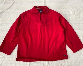 Pit27" French Red Fisherman Sailor Jumper Smock Vintage Workwear