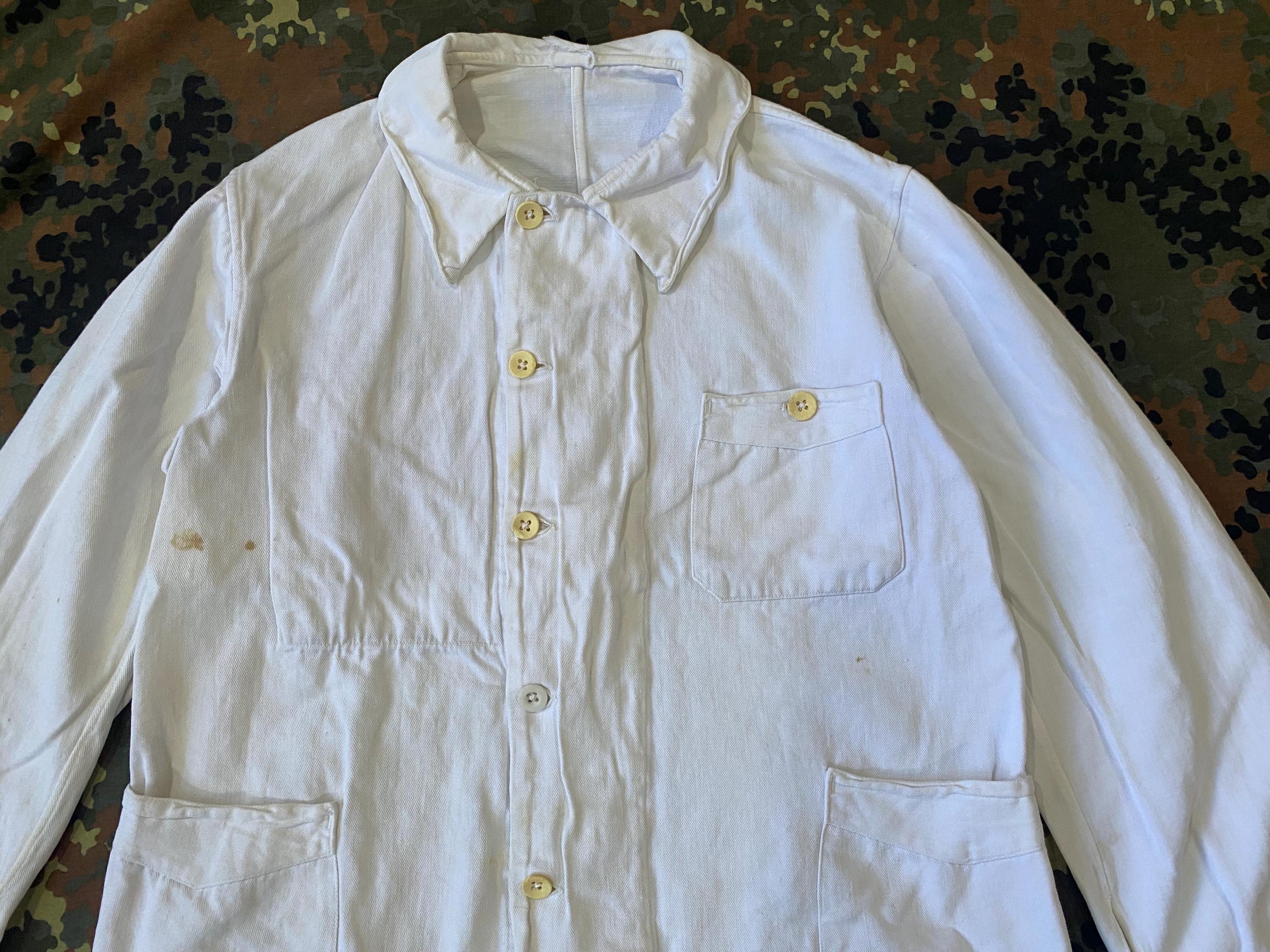 1930s Wool×Cotton French Vintage Jaket Original 1930s French Workwear Corduroy Work Jacket - Size 44