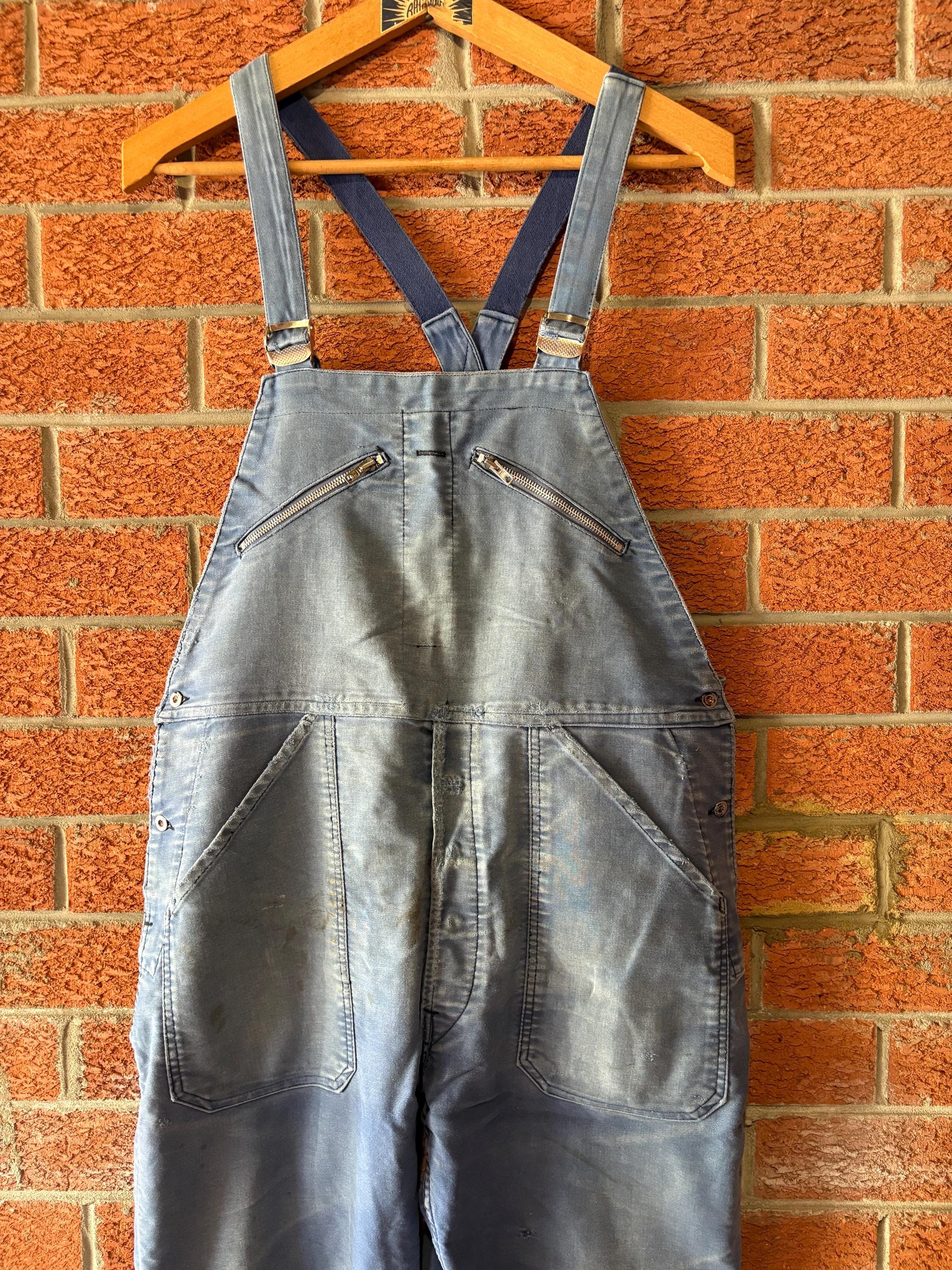 Vintage 'adolphe Lafont' French Moleskin Work Overalls XL