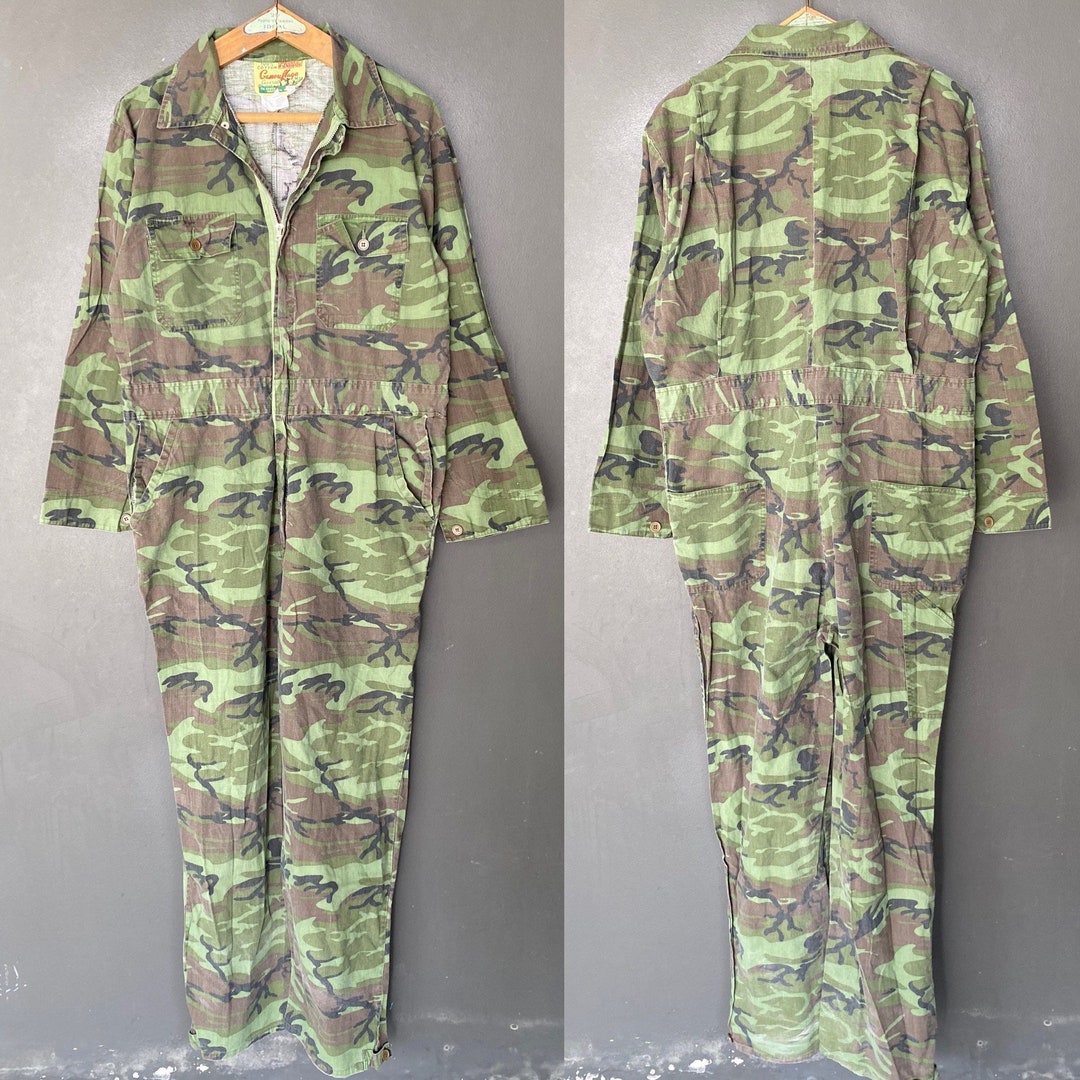 Pit22 Vintage Camouflage Coverall Etsy