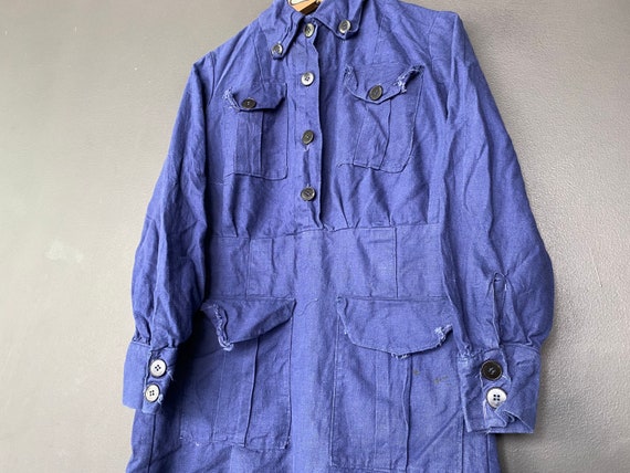 Early1900s French indigo Linen Work Coat