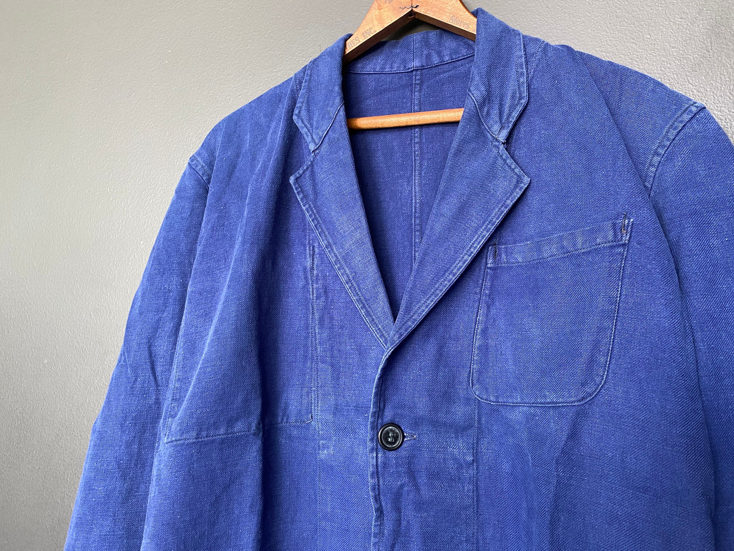 French Chore Coat Men's Safari Jacket Vintage Casual Pockets Overalls Work  Coat