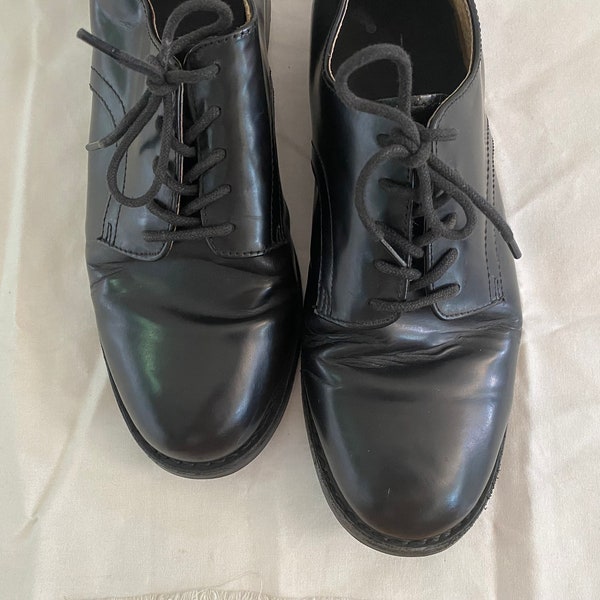 80s U.S. Army Service Black Leather Shoes