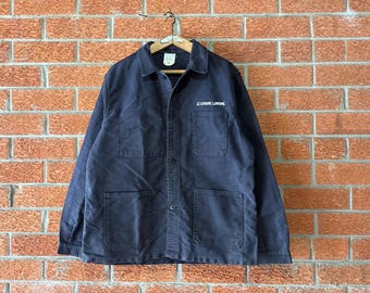 karba berufskleidung 1950年代。 Vintage German KARBA Stripe Work Chore Jacket Rare Workwear
