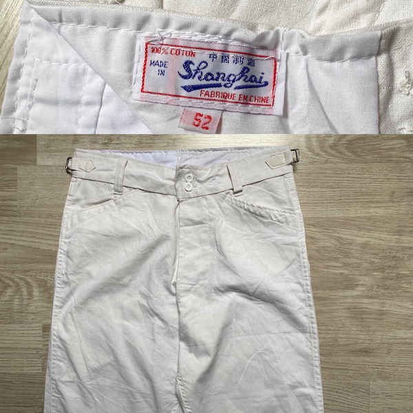 Deadstock Vintage French Indo-China Shanghai Undyed Cotton Work Pants