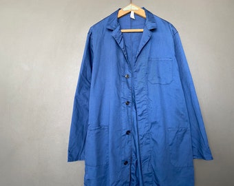 SizeM / One-wash European Lightweight Navy Work Shopcoat Workwear Unisex