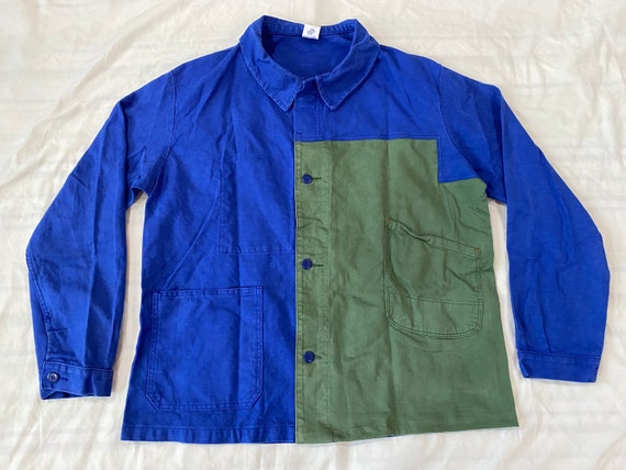 SizeL / REMADE French Blue Work Jacket Vintage Pa… - image 1