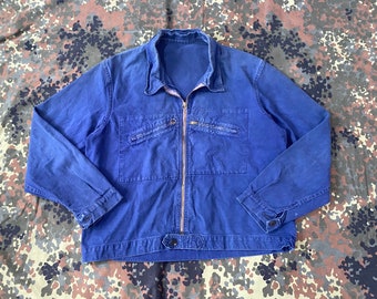 ジャケット・アウター 60's LABOUREUR French Cyclist Jacket Vintage 60s French Indigo Cotton Cyclist Work Jacket Pit