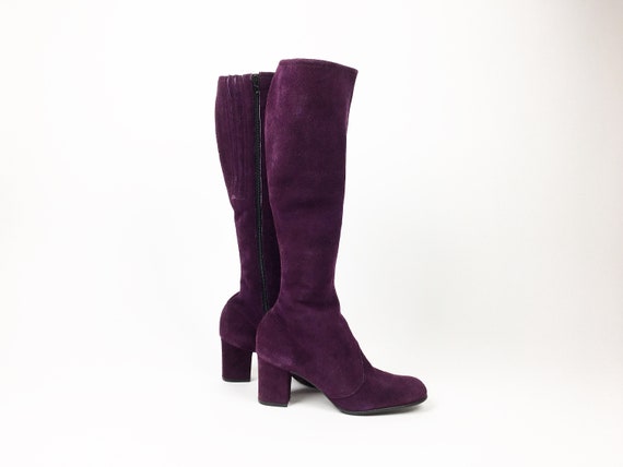 purple haze | vintage 1970s plum purple suede boot