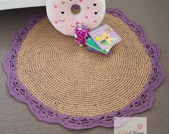 100cm Rug | Handmade Crochet Rug | Jute Mat | Crochet Rug | Round Rug | 39 inches Rug