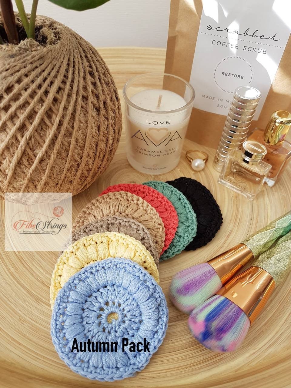 Pack of 7 Pack of 14 Handmade Crochet Face Scrubbies Cotton Face Pads Makeup Remover Holiday Gift Guide Woman