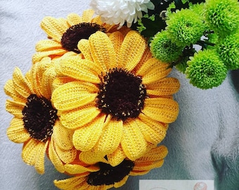 Crochet Sunflower | Sunflower Bouquet | Artificial Flower | Interior Decor