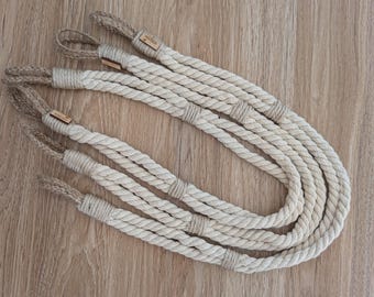 Handmade Cotton Rope Curtain Tie Backs | Single (1) or a Pair (2) | Window Furnishings